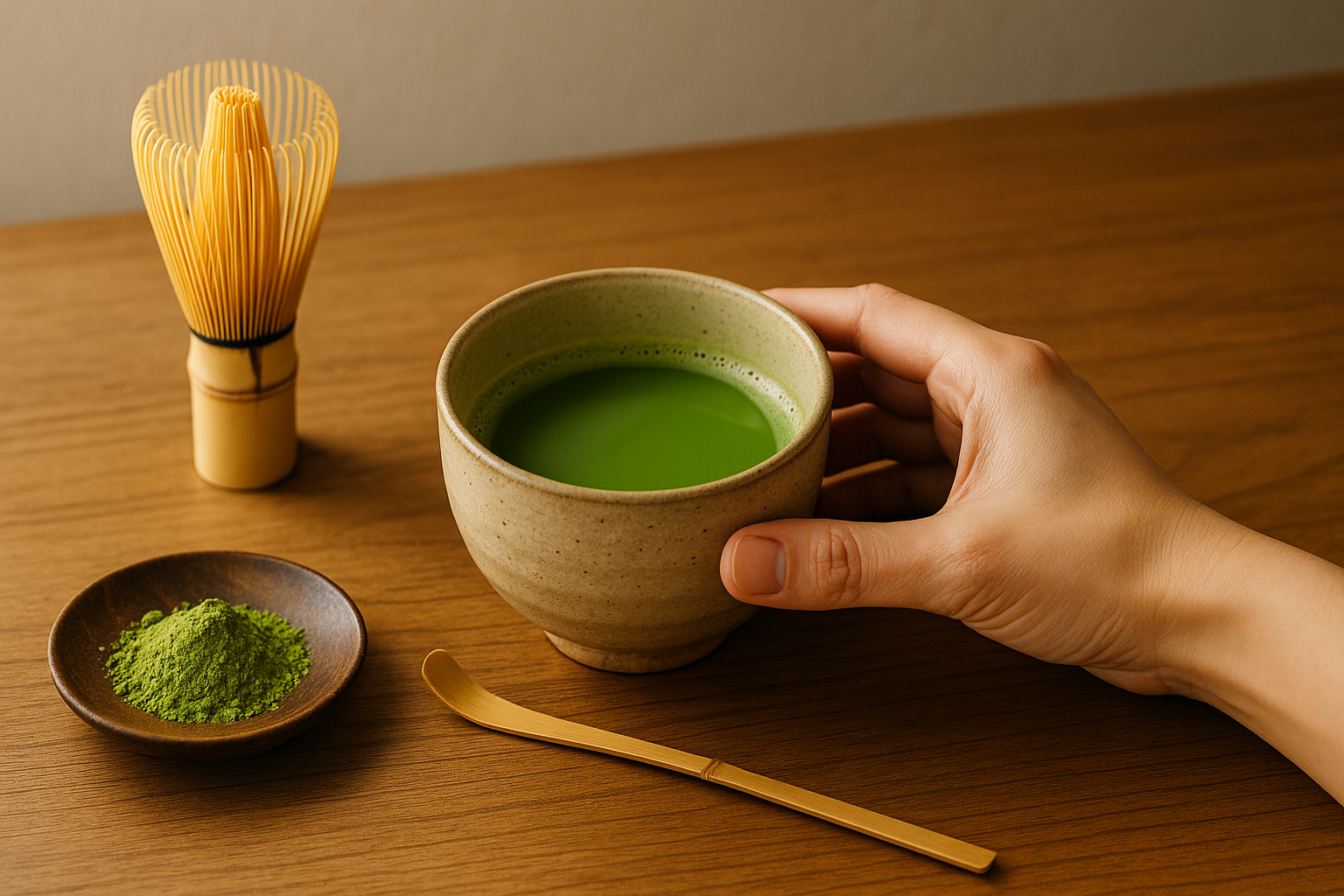 Vibrant green matcha